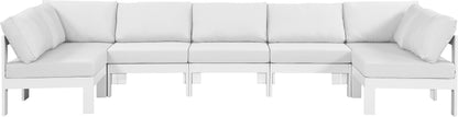 Nizuc - Outdoor Patio Modular Sectional 7 Piece - White - Fabric