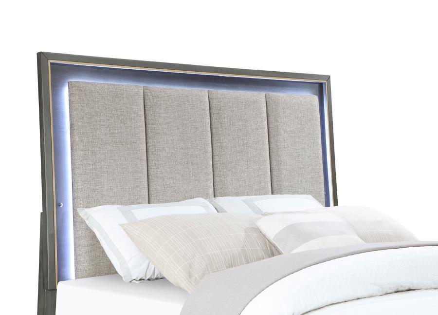 Kieran - Wood LED Panel Bed