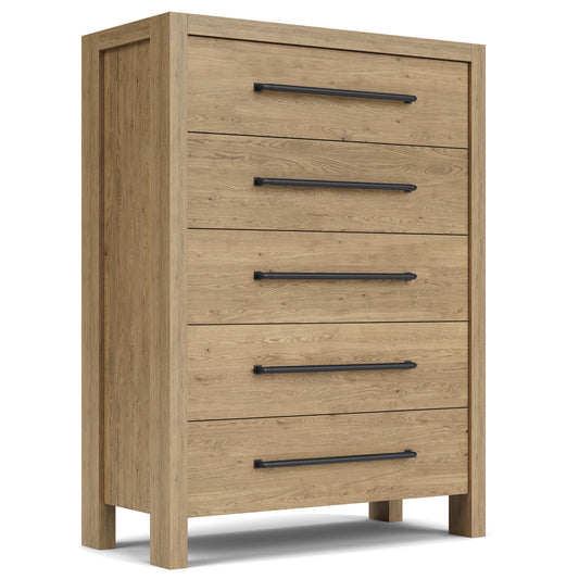 Davie - 5 - Drawer Chest - Light Brown