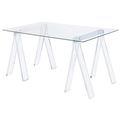 Amaturo - Glass Top Acrylic Writing Desk - Clear