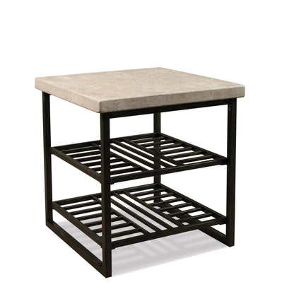 Capri - End Table - Alabaster Travertine