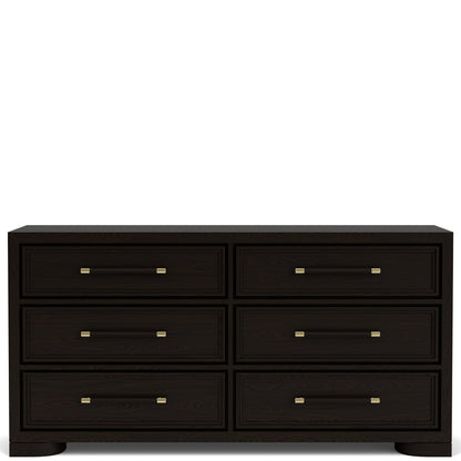 Lydia - Six Drawer Dresser - Dark Brown