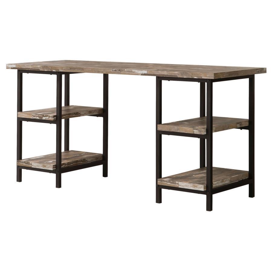 Kemper - 4-Shelf Writing Desk - Weathered Brown