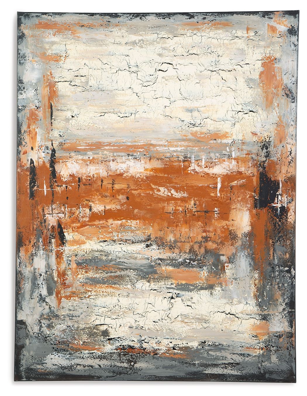 Carmely - Gray / White/orange - Wall Art