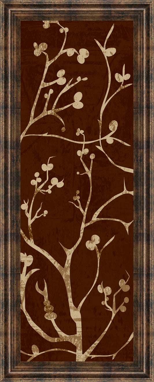 Branching Out I By Diane Stimson - Framed Print Wall Art - Dark Brown