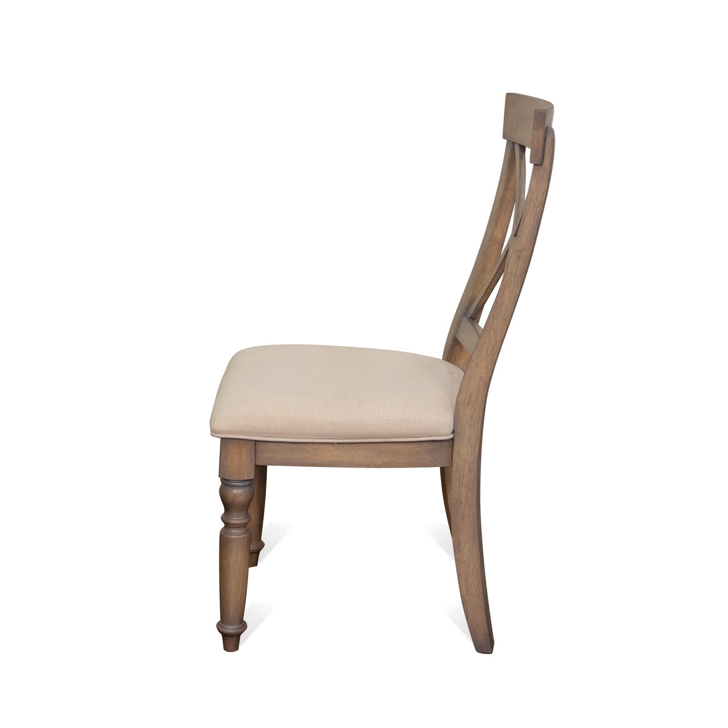 Aberdeen - X-Back Upholstered Side Chair (Set of 2) - Weathered Driftwood