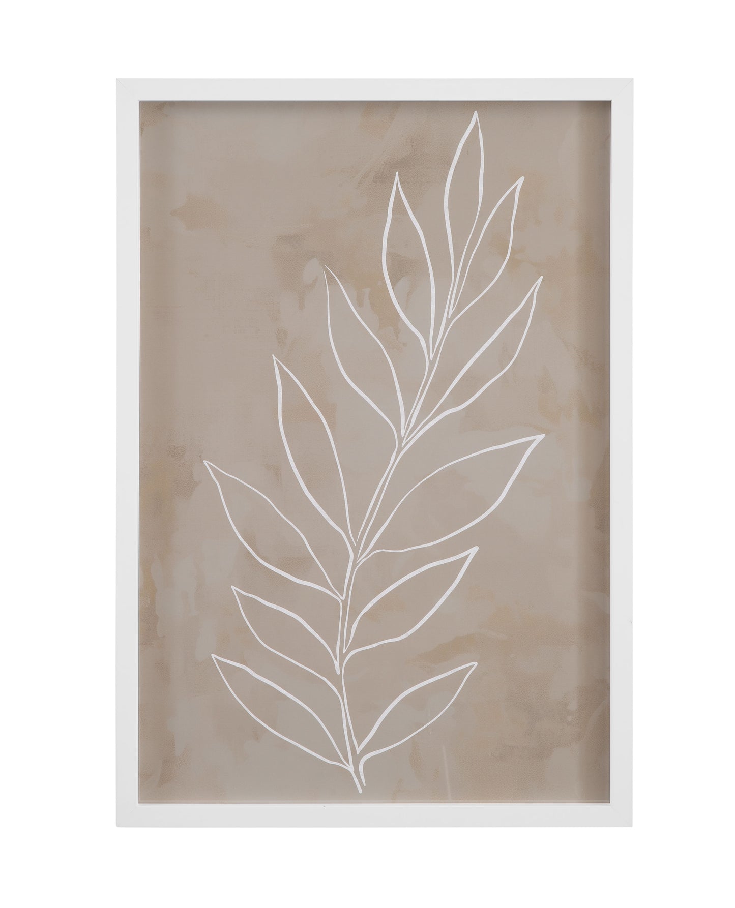 Leaf Line Art - III Framed Print - Light Brown