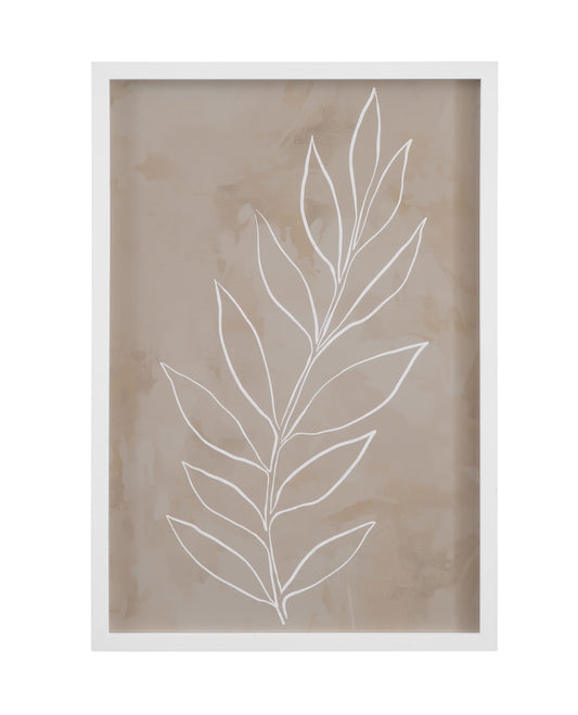 Leaf Line Art - III Framed Print - Light Brown