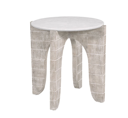 Bali - Round End Table - White