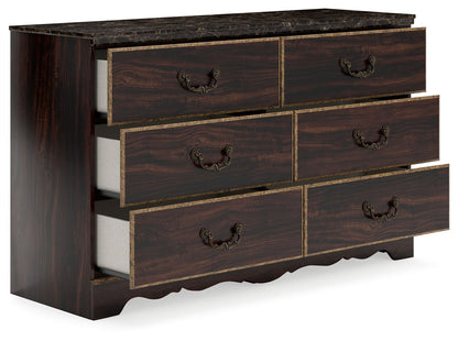 Glosmount - Two-tone - Six Drawer Dresser