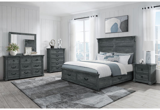 Tatum - 5 Piece Full Bedroom Set With Storage - Gray