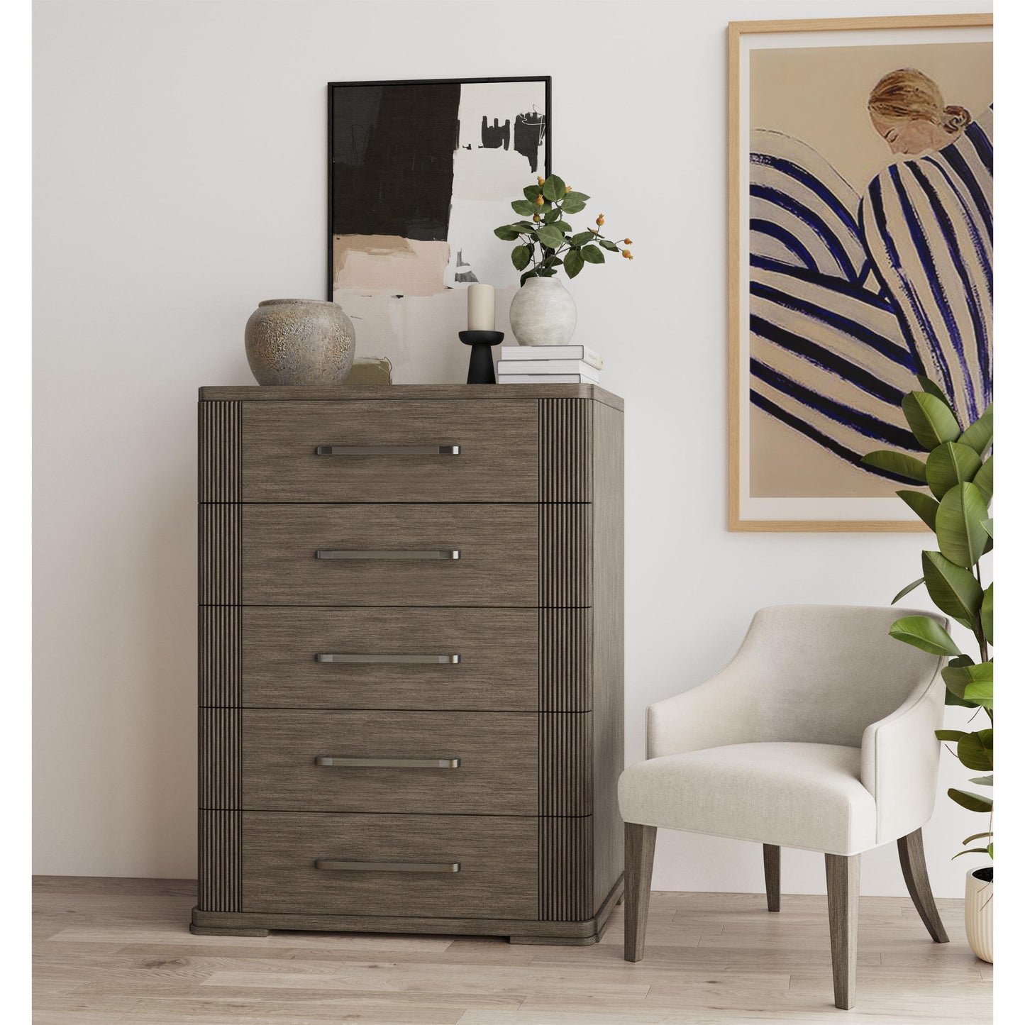 Sariel - 5-Drawer Chest - Dark Brown